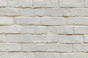 Close up modern white brick tiles wall texture background