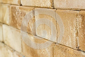 Close up molder brick wall