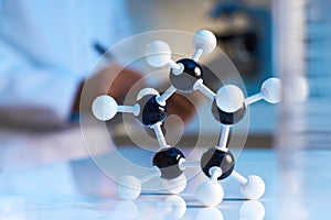Close up of molecular model
