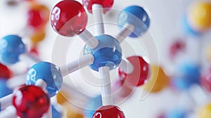 Close-up of a molecular model with focus on a specific section photo