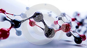 A close up of a molecular model of a molecule