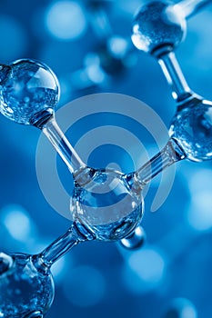 A close up of a molecular model of a molecule