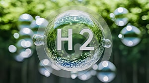 A close-up of the molecular structure of Hydrogen in a natural environment