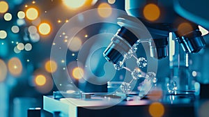 Close-Up of Molecular Structure Under Microscope