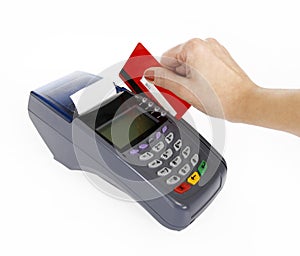 Close-up of moment of payment by credit card