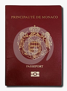 Monegasque passport isolated on a white background