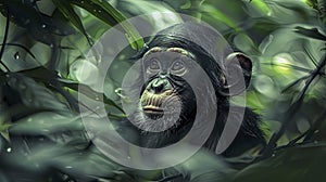 close up of a monkey in the jungle, monkey in the nature