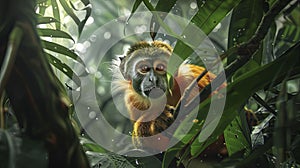 close up of a monkey in the jungle, monkey in the nature