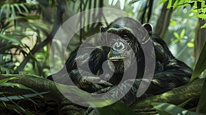 close up of a monkey in the jungle, monkey in the nature