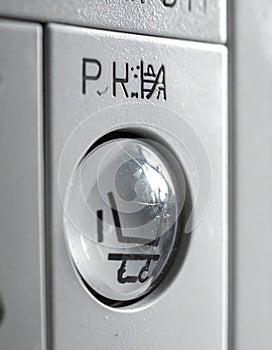 Industrial Control Panel Button Closeup