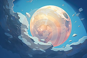 close-up of the moon during penumbral eclipse