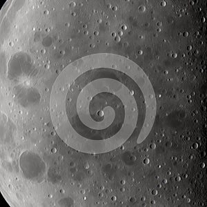 Close-up of the Moon's surface in high quality