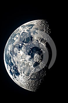 Close up of the moon with water droplets on it. Generative AI