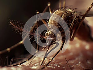 Close-Up Mosquito Feeding