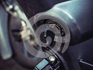Close up Motorbike Key in the Key hole