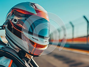 Close-up of Motorcycle Helmet on Road