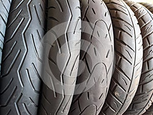 Close up motorcycle tires