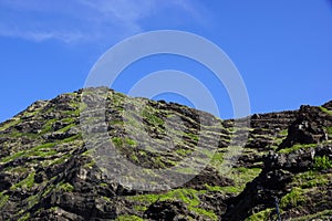 Close-up of mountain top area of Makapu& x27;u Point at the end of the Ko& x27;olau