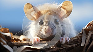 A close up of a mouse close-up. Generative AI.