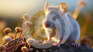 A close up of a mouse close-up. Generative AI.