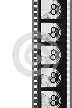 Un capo striscia di fotogrammi di pellicola (bianco e nero) 