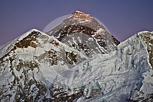 Close up of Mt Everest South Face