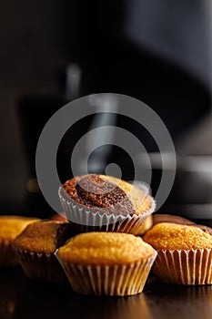 Close Up of a Muffins on black table