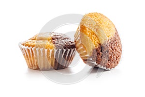 Close Up of a Muffins isolated on white background