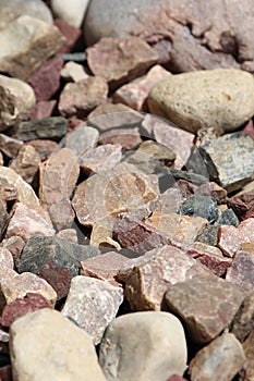 Close up of multi-colored river rock