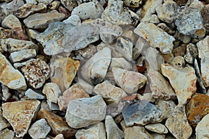 Close up of multi colored river rocks.