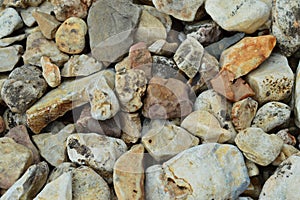Close up of multi colored river rocks.