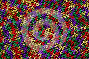 Multi-colored wool knitted scarf