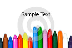 Close up of multicolor crayon pencils