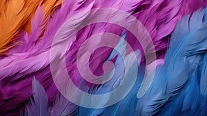 Close up of a multicolored feather background