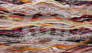 Close-up of multicolored fibers.