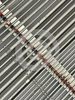 Industrial Electrical Conduits with Colored Clamps