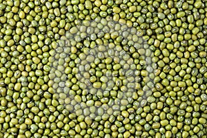 Close up Mung beans or Vigna radiata seeds top view background