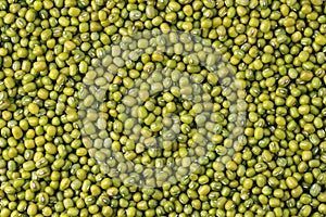 Close up Mung beans or Vigna radiata seeds top view background