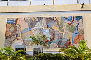 Close up of mural in front view of Premier Hotel Ibadan Nigeria