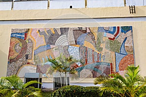 Close up of mural in front view of Premier Hotel Ibadan Nigeria photo