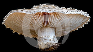 Close-up of a mushroom's underside