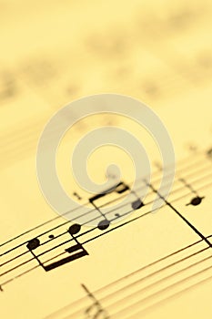 Close up of music score