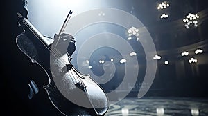 Close-up of a musician playing a cello on a stage