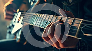 close up of a musician playing guitar aspect ratio 16:9