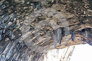 Close-up of natural cave in Chuanshan Scenic Spot in Guilin, Guangxi, China