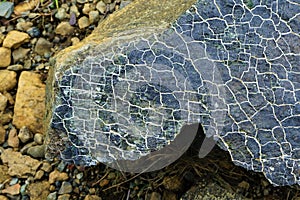 Close up natural crackle pattern in rock 