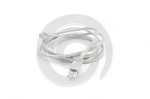 Close up of network cable and plugs