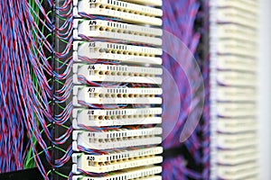 Close up of network server