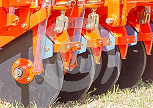 Close up new tractor plow