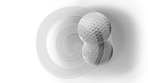 Close up the new white golf ball with the reflection, sport concept